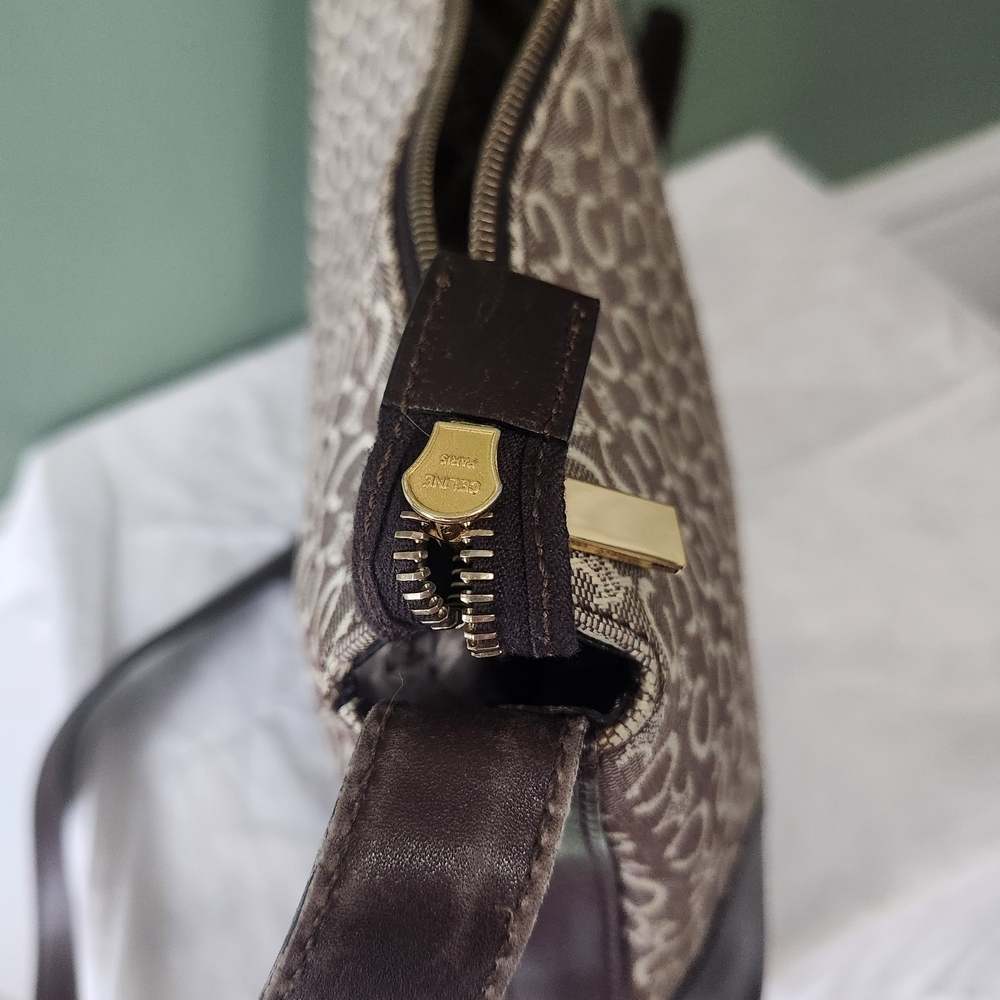 Vintage CELINE Brown and Cream Crossbody Bag - Picture 4 of 14